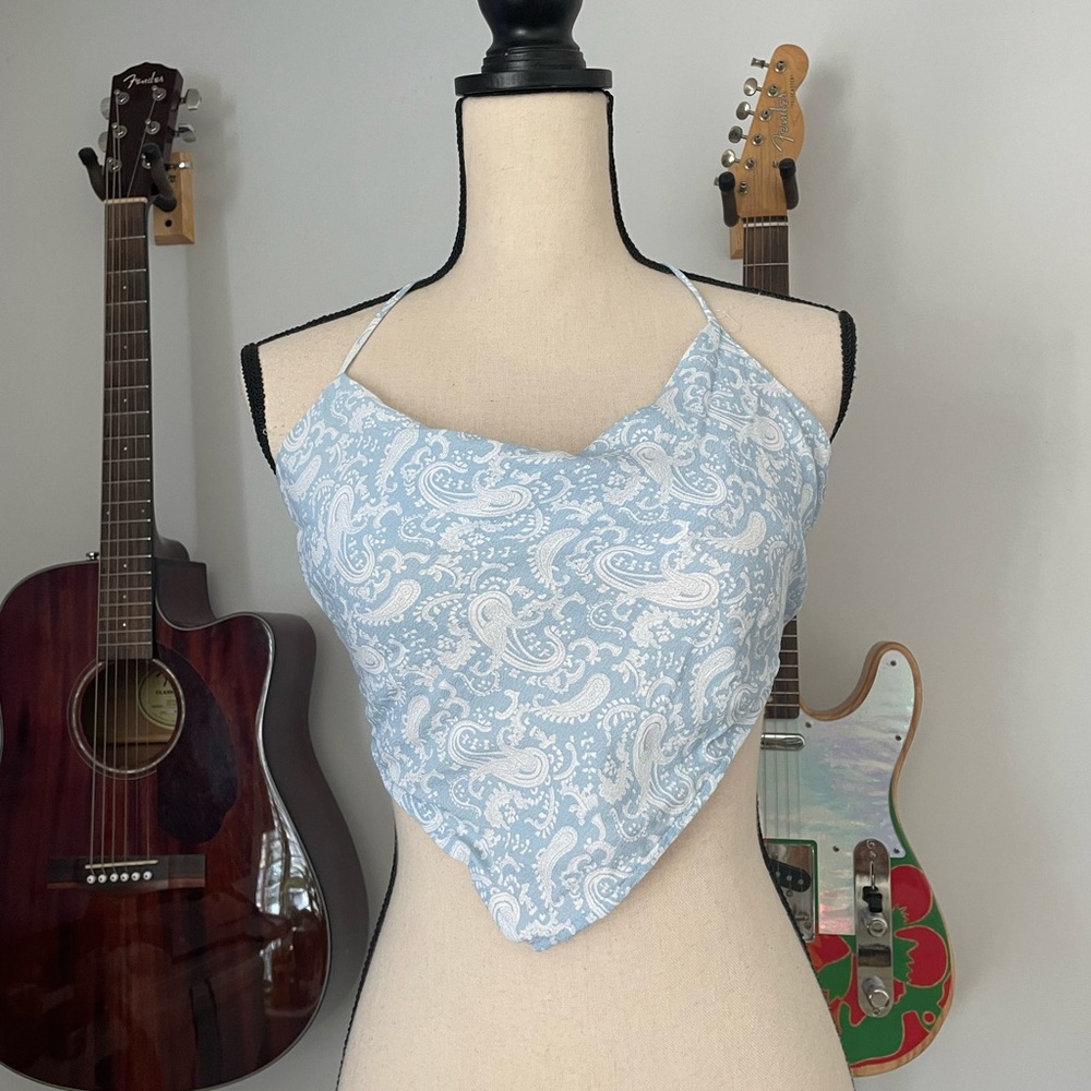 Cotton Candy • Blue Bandana Top